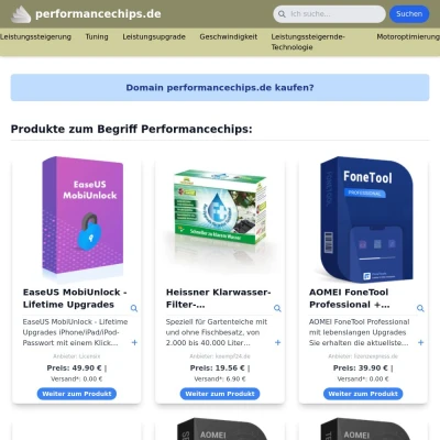 Screenshot performancechips.de