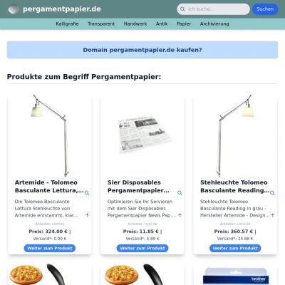 Screenshot pergamentpapier.de