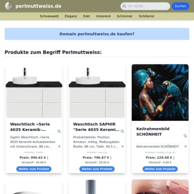 Screenshot perlmuttweiss.de