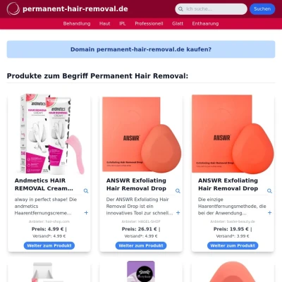 Screenshot permanent-hair-removal.de