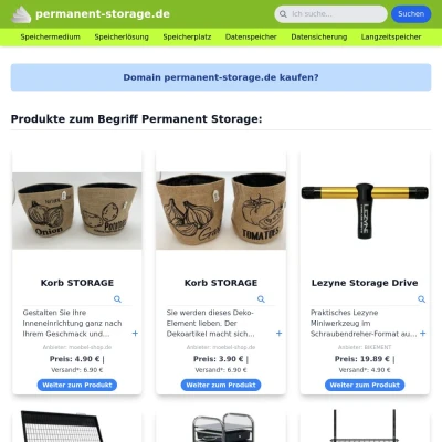 Screenshot permanent-storage.de