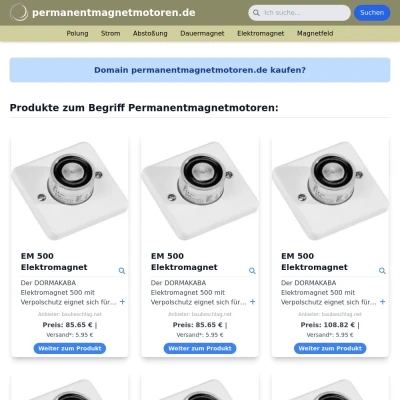 Screenshot permanentmagnetmotoren.de