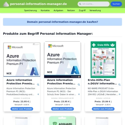 Screenshot personal-information-manager.de