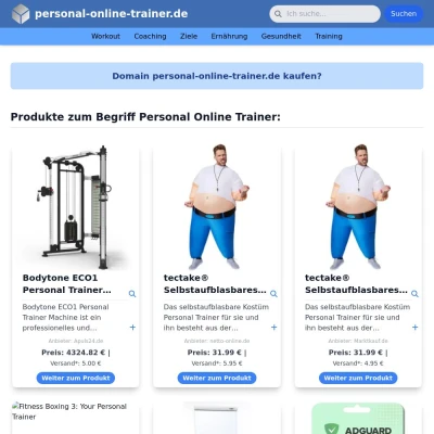 Screenshot personal-online-trainer.de