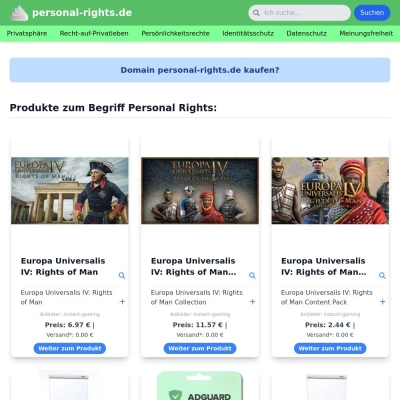 Screenshot personal-rights.de