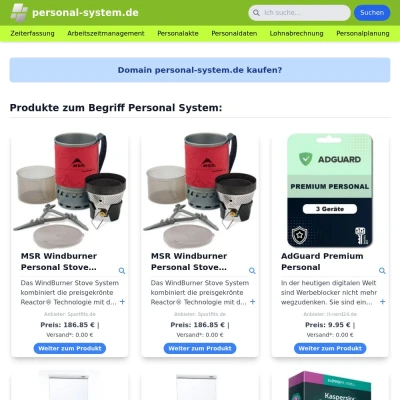 Screenshot personal-system.de