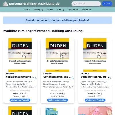 Screenshot personal-training-ausbildung.de