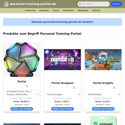 Screenshot personal-training-portal.de