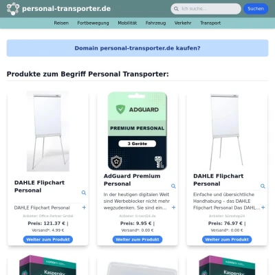Screenshot personal-transporter.de