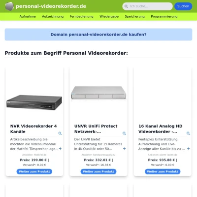 Screenshot personal-videorekorder.de