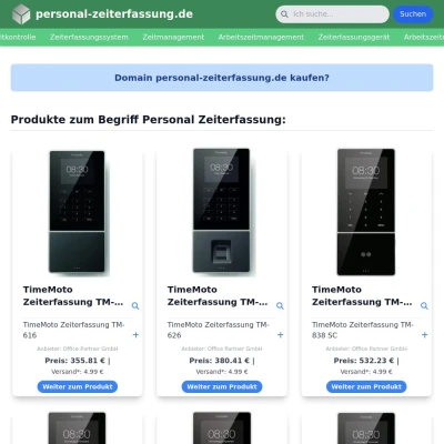 Screenshot personal-zeiterfassung.de