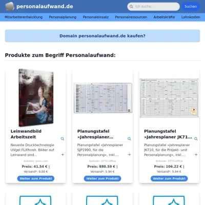 Screenshot personalaufwand.de