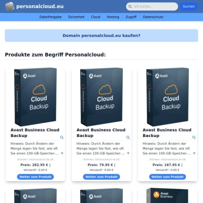 Screenshot personalcloud.eu