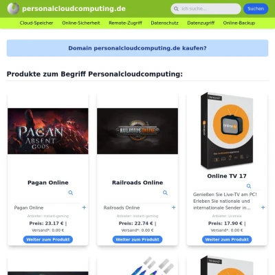 Screenshot personalcloudcomputing.de