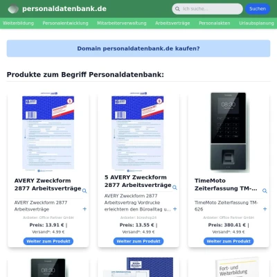 Screenshot personaldatenbank.de