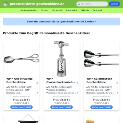 Screenshot personalisierte-geschenkidee.de