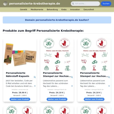 Screenshot personalisierte-krebstherapie.de