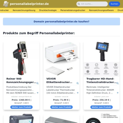 Screenshot personallabelprinter.de