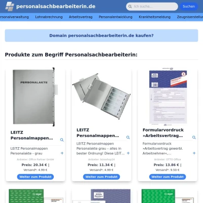 Screenshot personalsachbearbeiterin.de