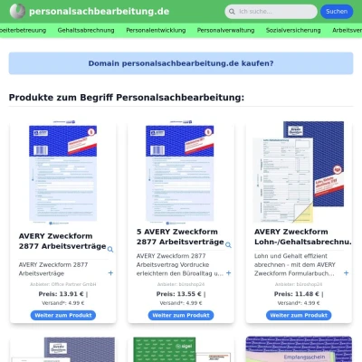 Screenshot personalsachbearbeitung.de