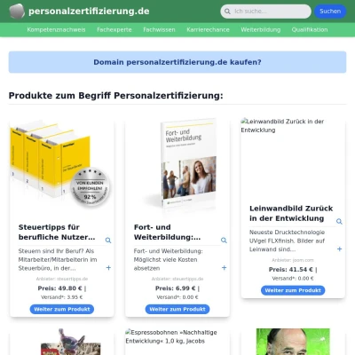 Screenshot personalzertifizierung.de
