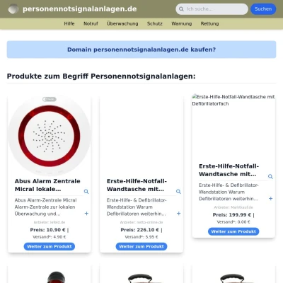 Screenshot personennotsignalanlagen.de