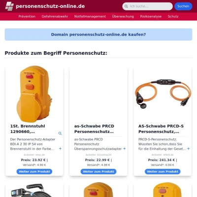 Screenshot personenschutz-online.de