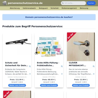 Screenshot personenschutzservice.de