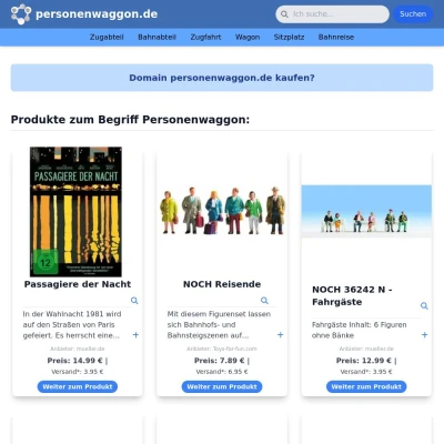 Screenshot personenwaggon.de