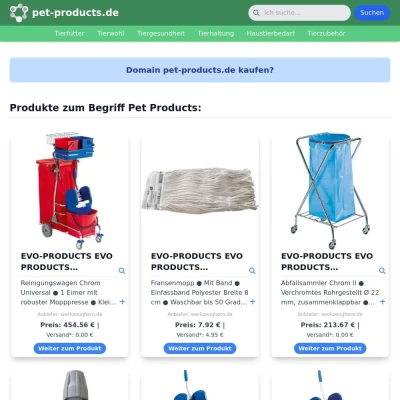 Screenshot pet-products.de