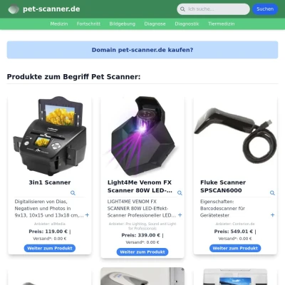 Screenshot pet-scanner.de