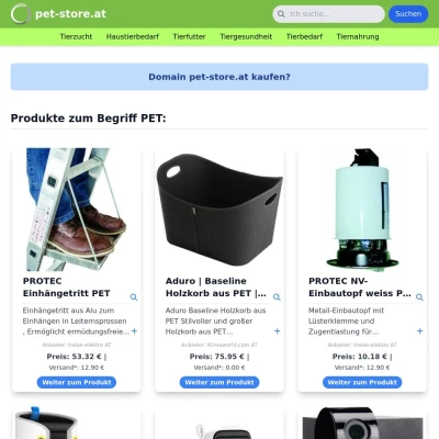 Screenshot pet-store.at