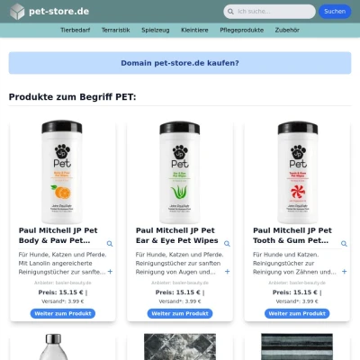 Screenshot pet-store.de