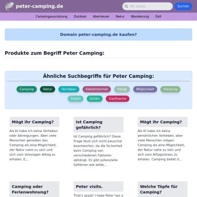 Screenshot peter-camping.de