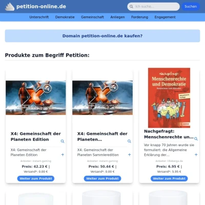 Screenshot petition-online.de