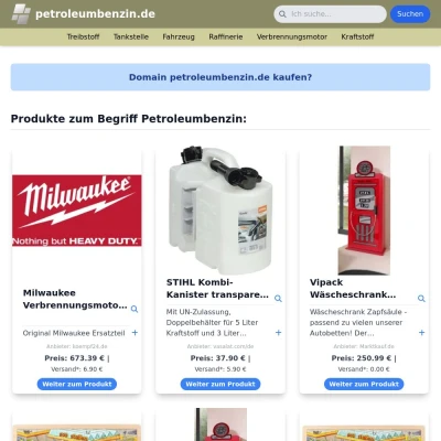 Screenshot petroleumbenzin.de