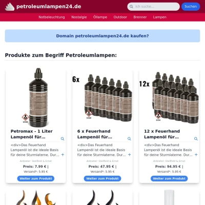 Screenshot petroleumlampen24.de