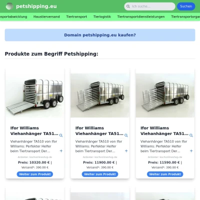 Screenshot petshipping.eu