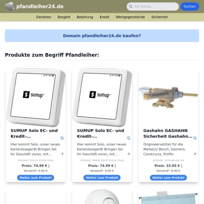 Screenshot pfandleiher24.de