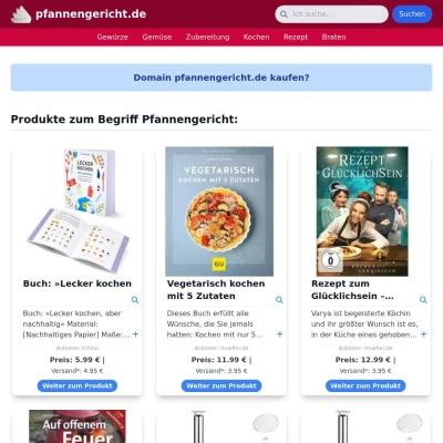 Screenshot pfannengericht.de