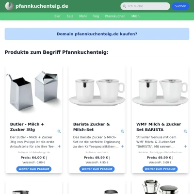 Screenshot pfannkuchenteig.de