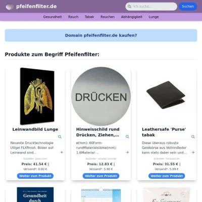 Screenshot pfeifenfilter.de