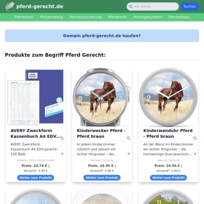 Screenshot pferd-gerecht.de