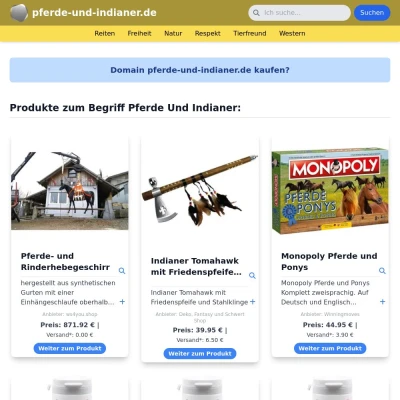 Screenshot pferde-und-indianer.de