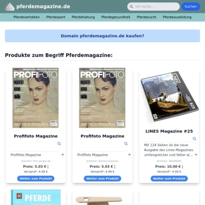 Screenshot pferdemagazine.de