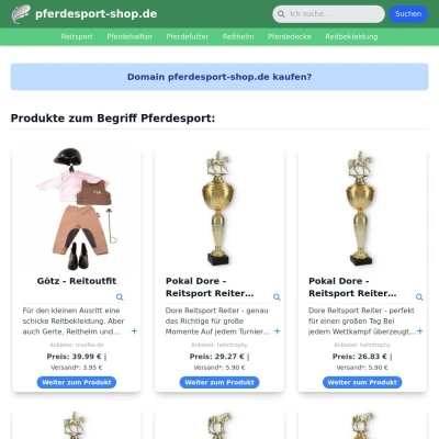 Screenshot pferdesport-shop.de