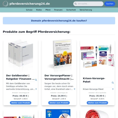 Screenshot pferdeversicherung24.de