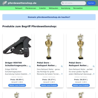 Screenshot pferdewettenshop.de