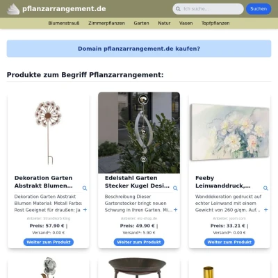 Screenshot pflanzarrangement.de