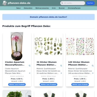 Screenshot pflanzen-deko.de